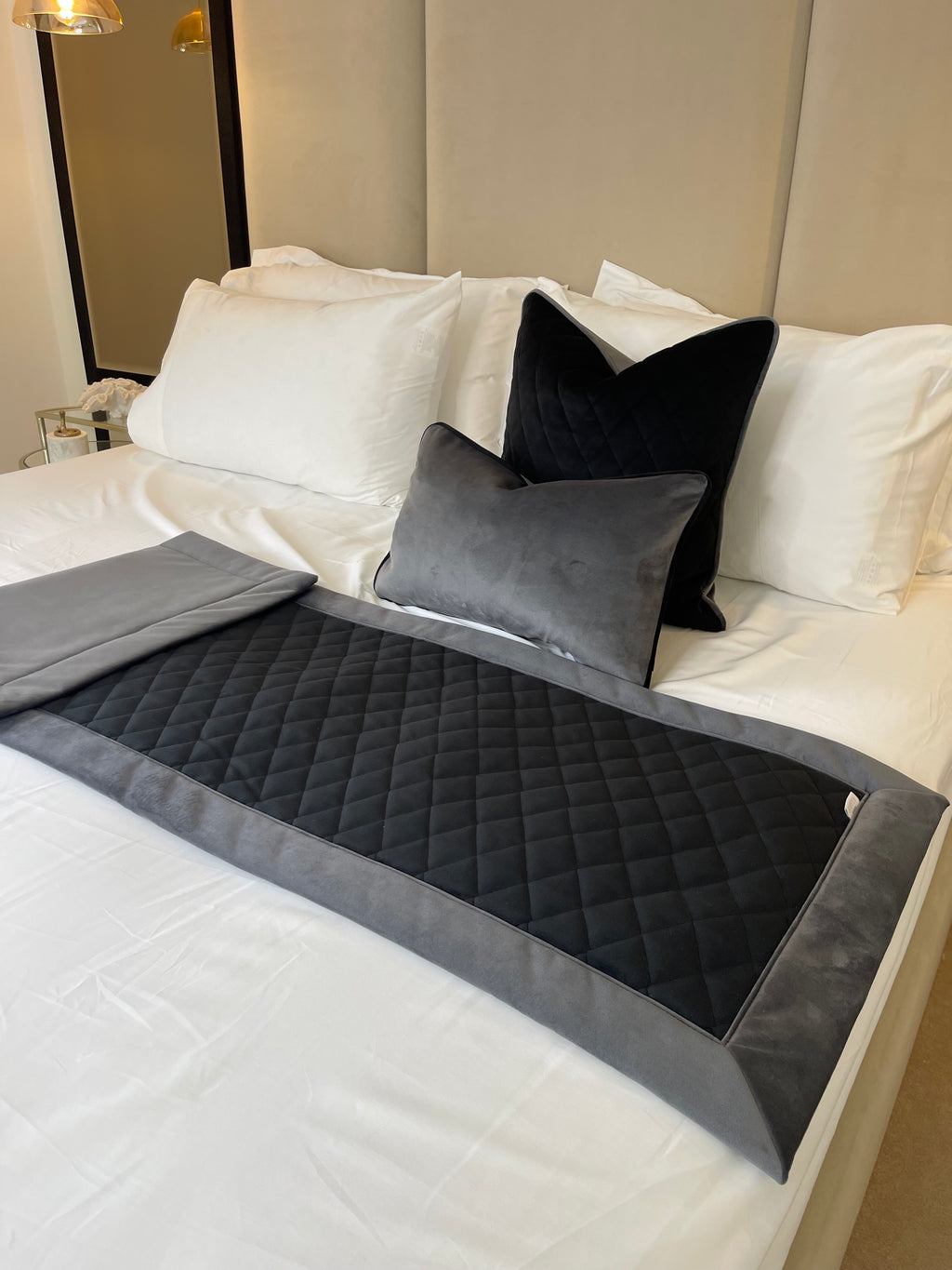 Grey Black Single bed set