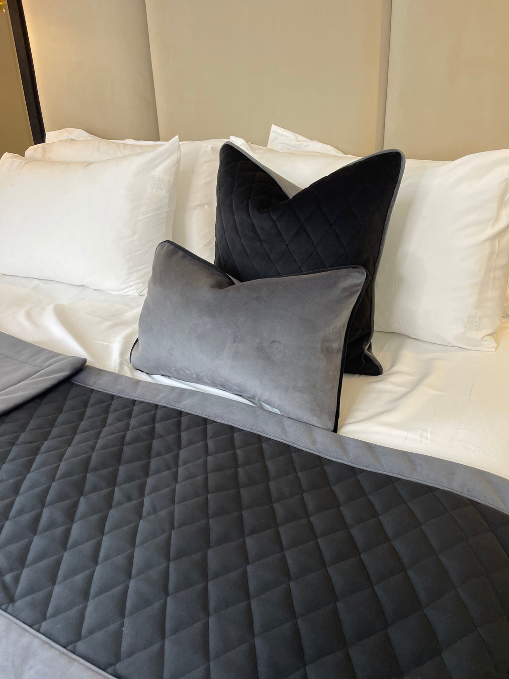 Grey Black Single bed set