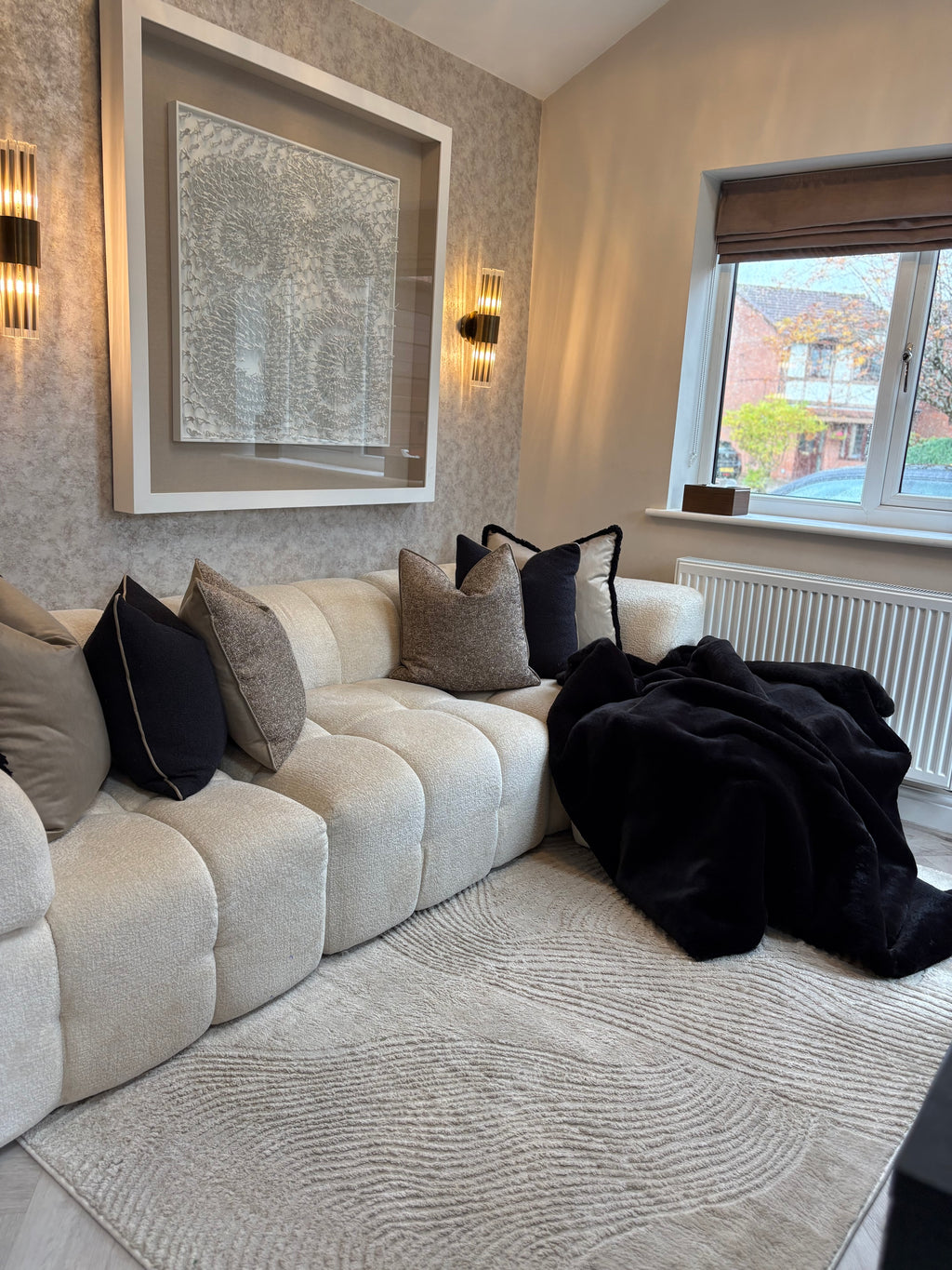 Black luxury faux fur throw limited edition