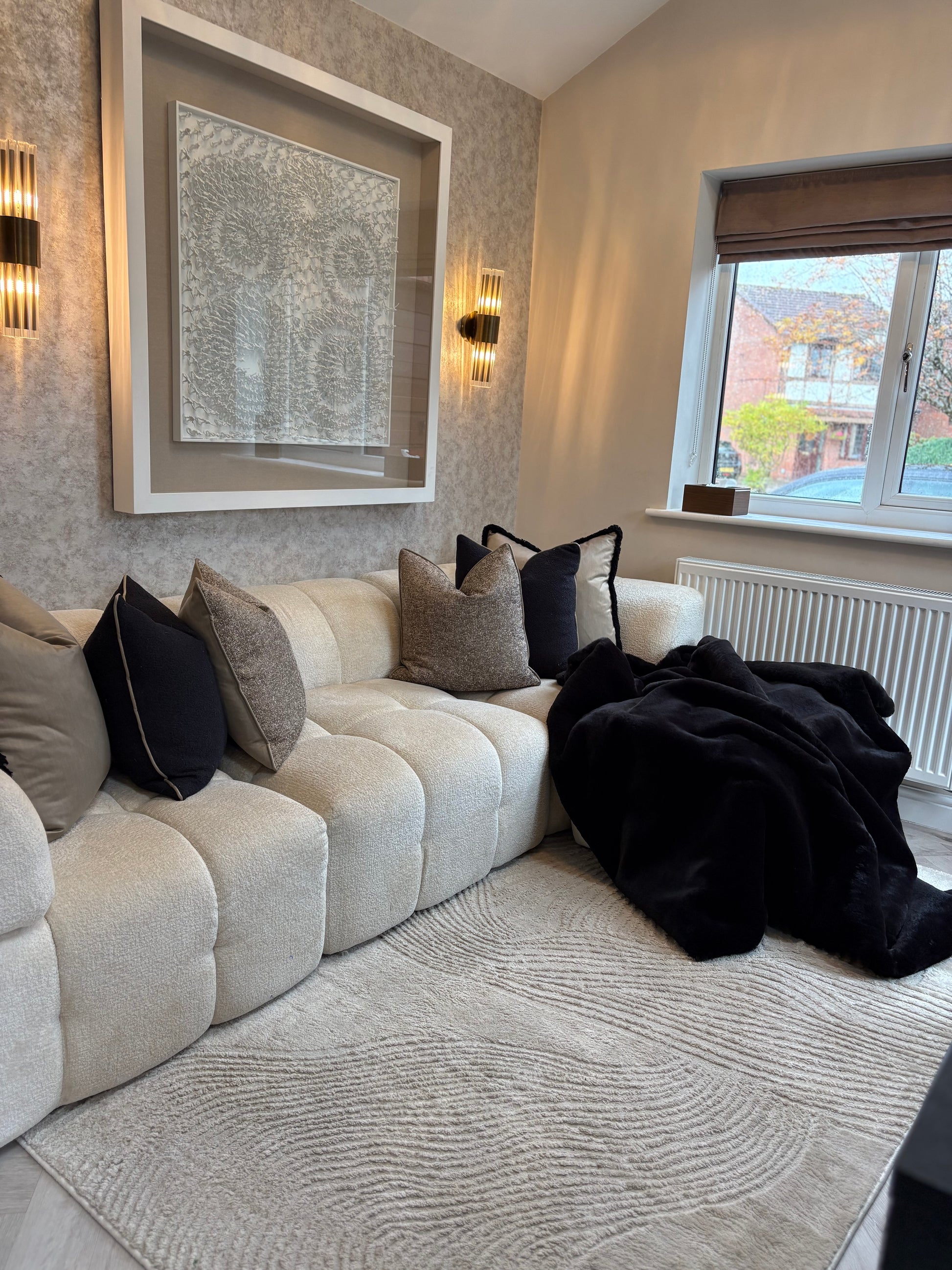 Black luxury faux fur throw limited edition