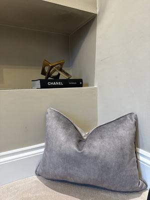 Ash grey large rectangle velvet