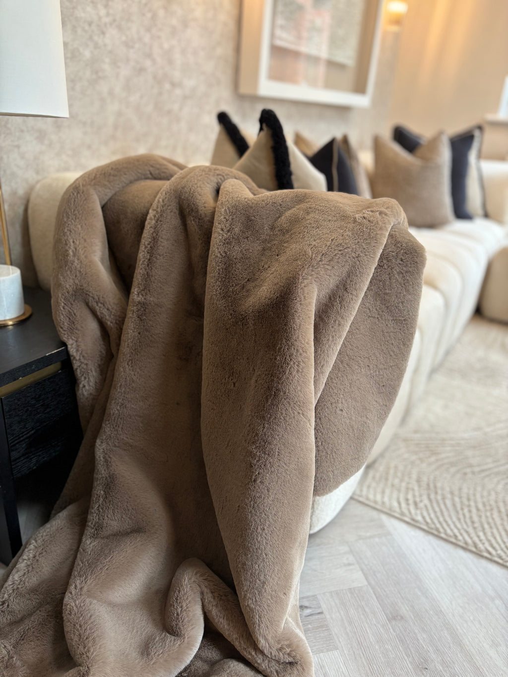 Fawn luxury faux fur throw limited edition