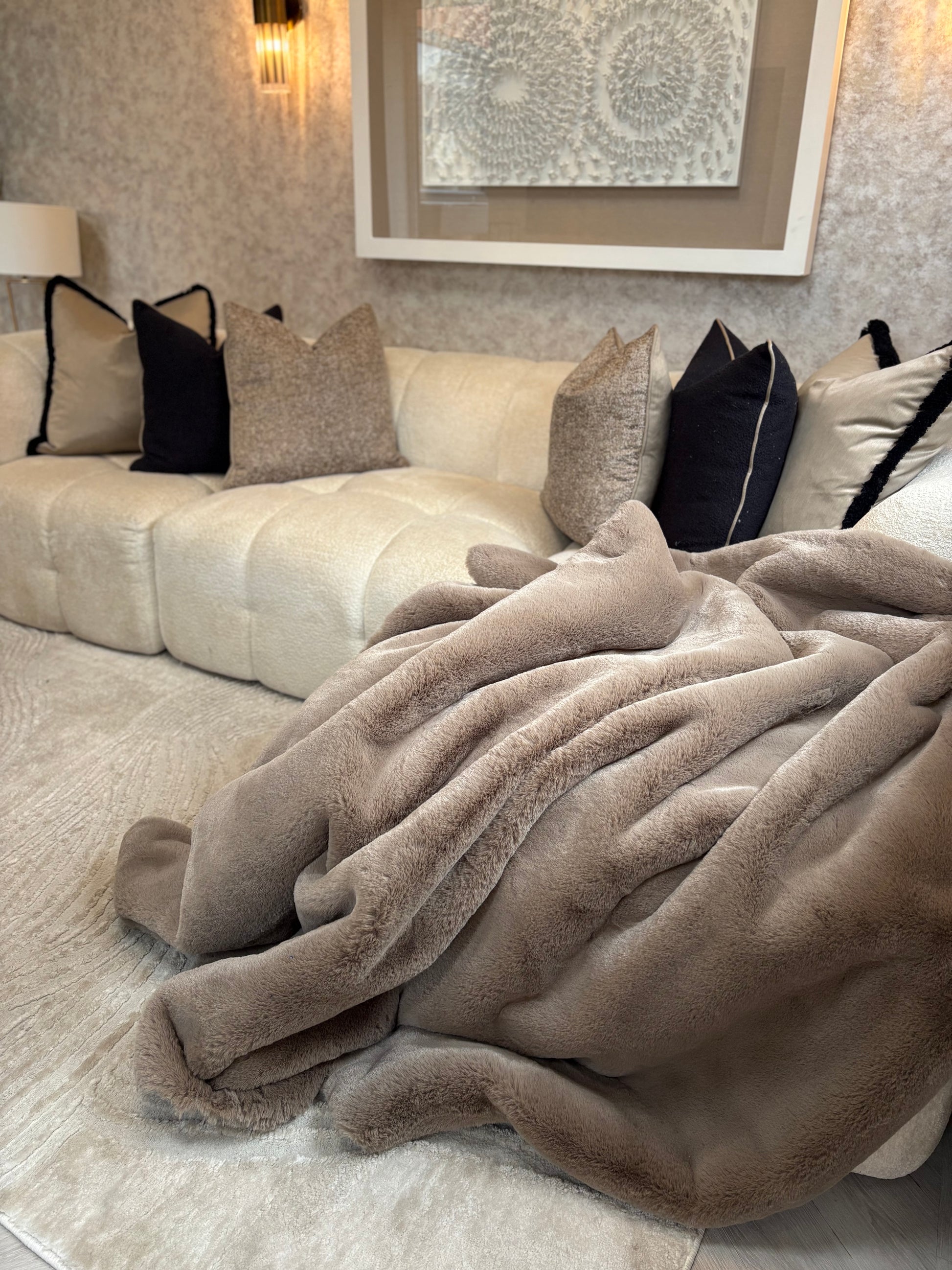 Fawn luxury faux fur throw limited edition