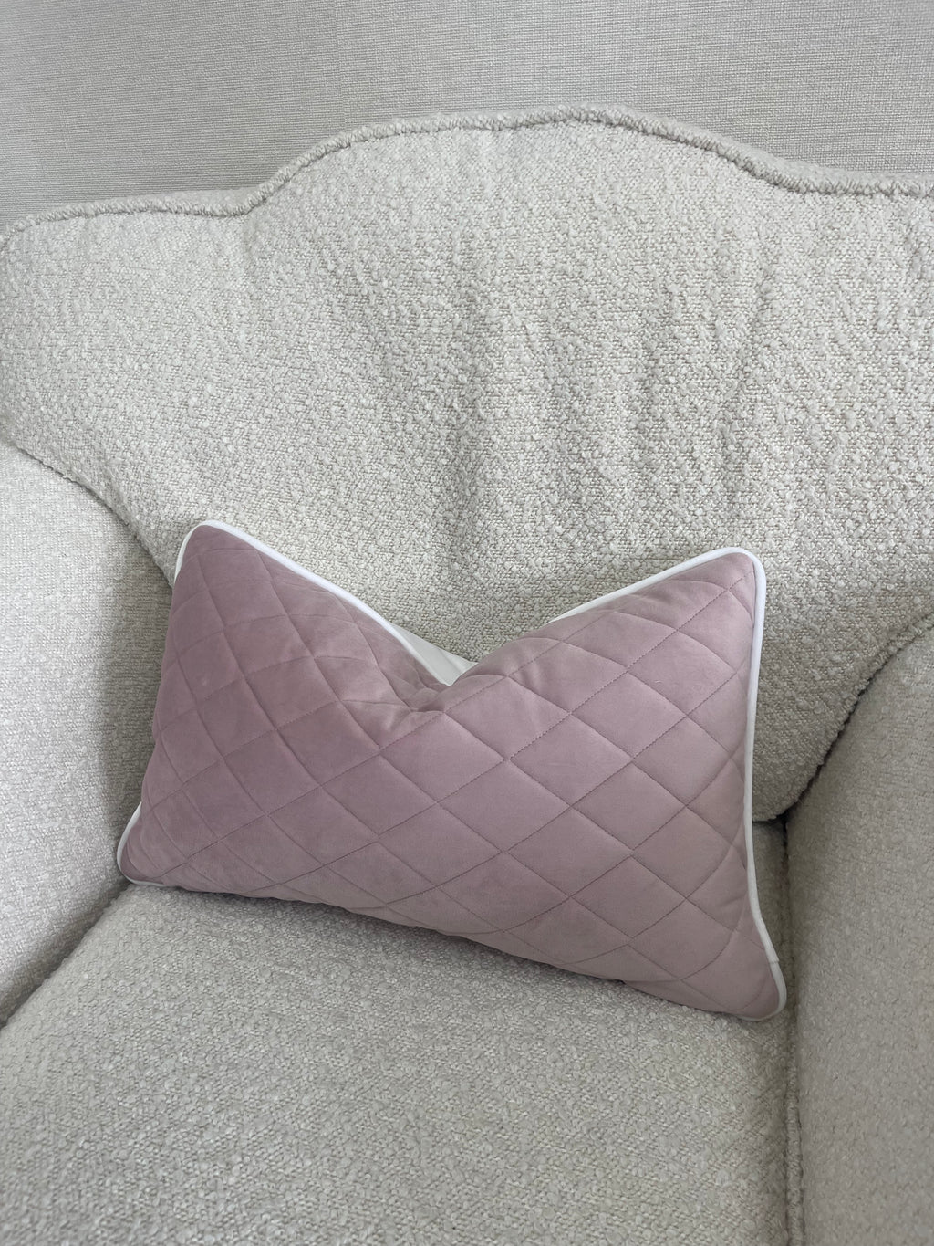 Pink & White Quilted Rectangle