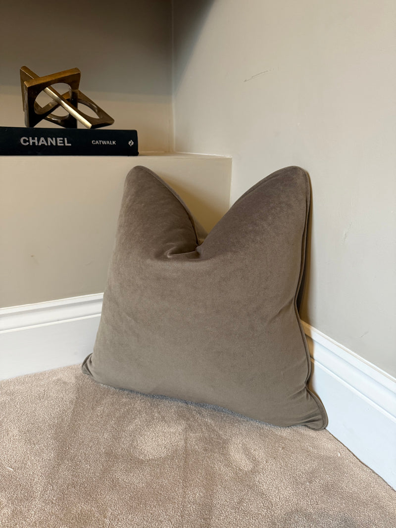 Taupe brown velvet 20” and 22” available