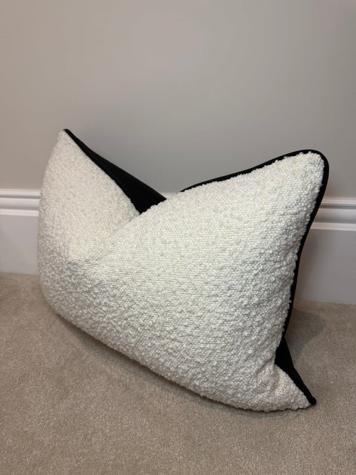 Boucle black piping large rectangle cover