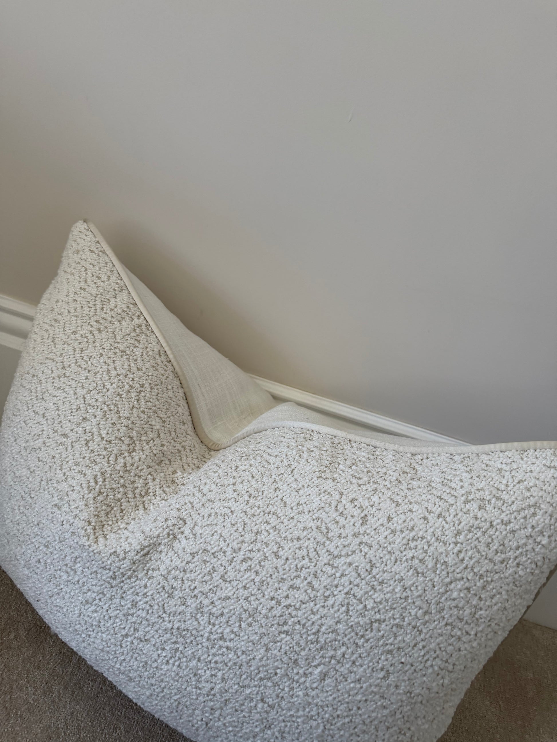 Boucle Ivory large rectangle cover