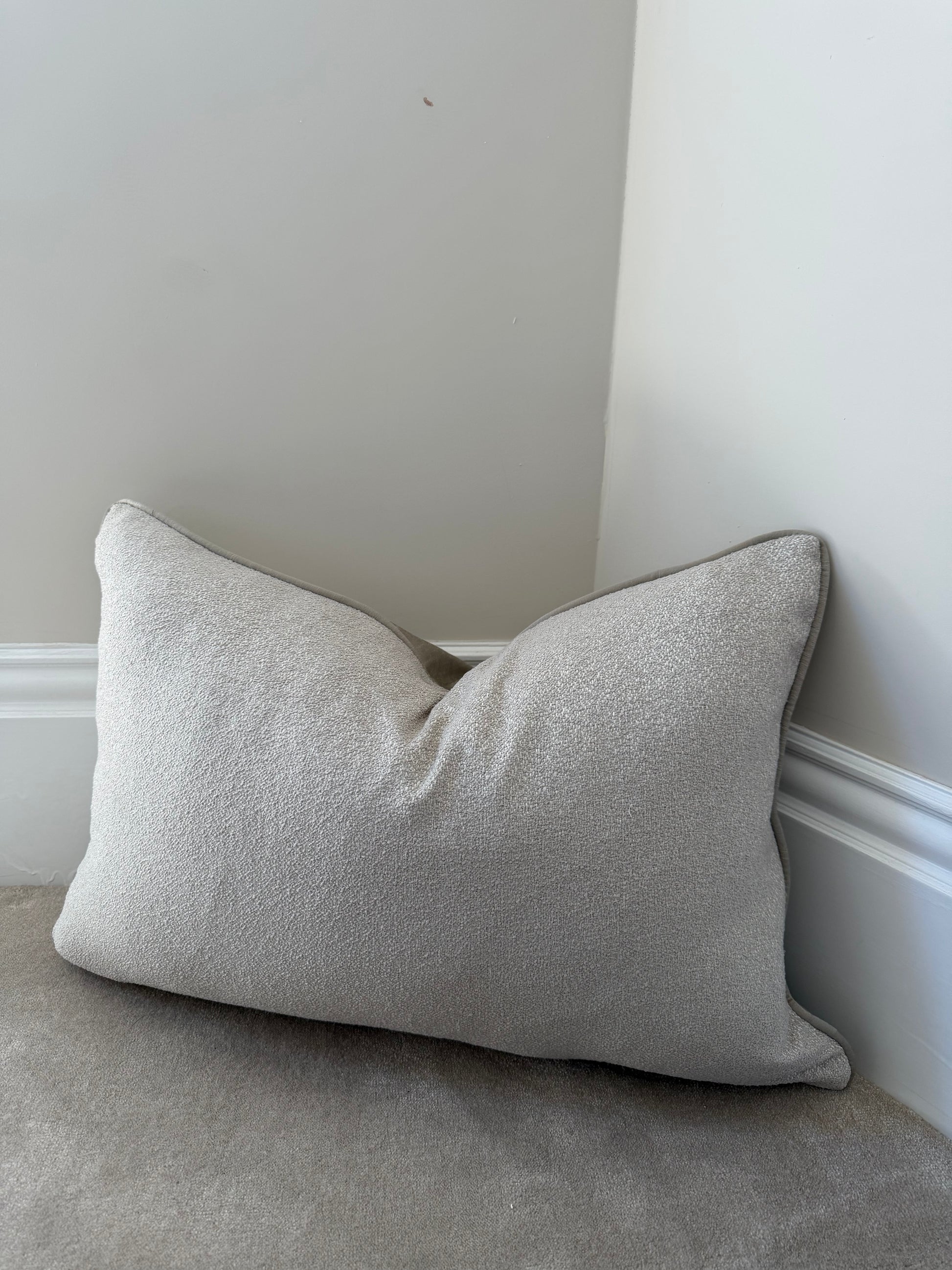 Textured neutral greige large rectangle cover