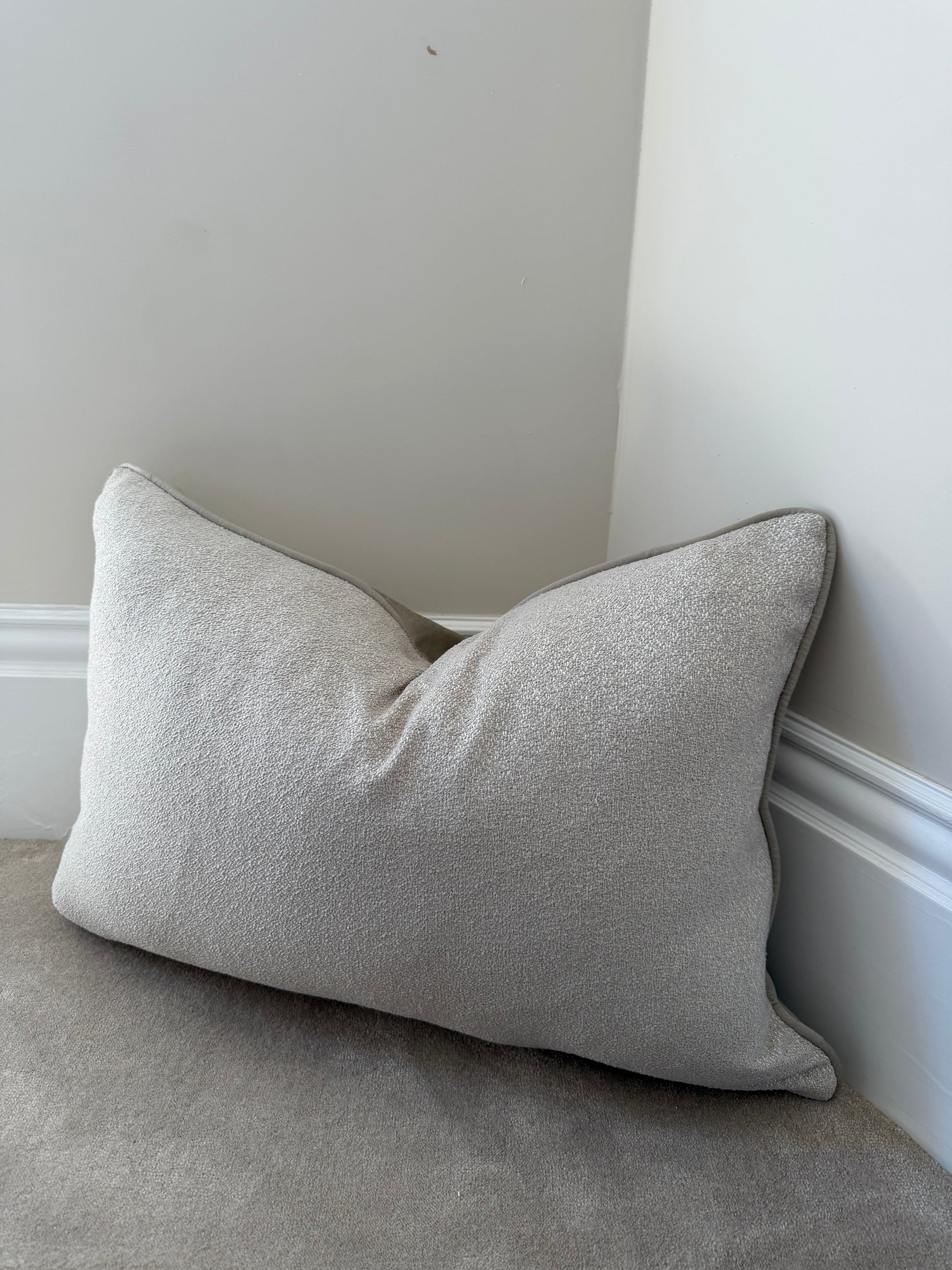 Textured neutral greige large rectangle cover