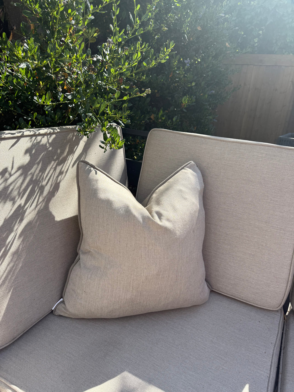 Luxury neutral outdoor cushion covers