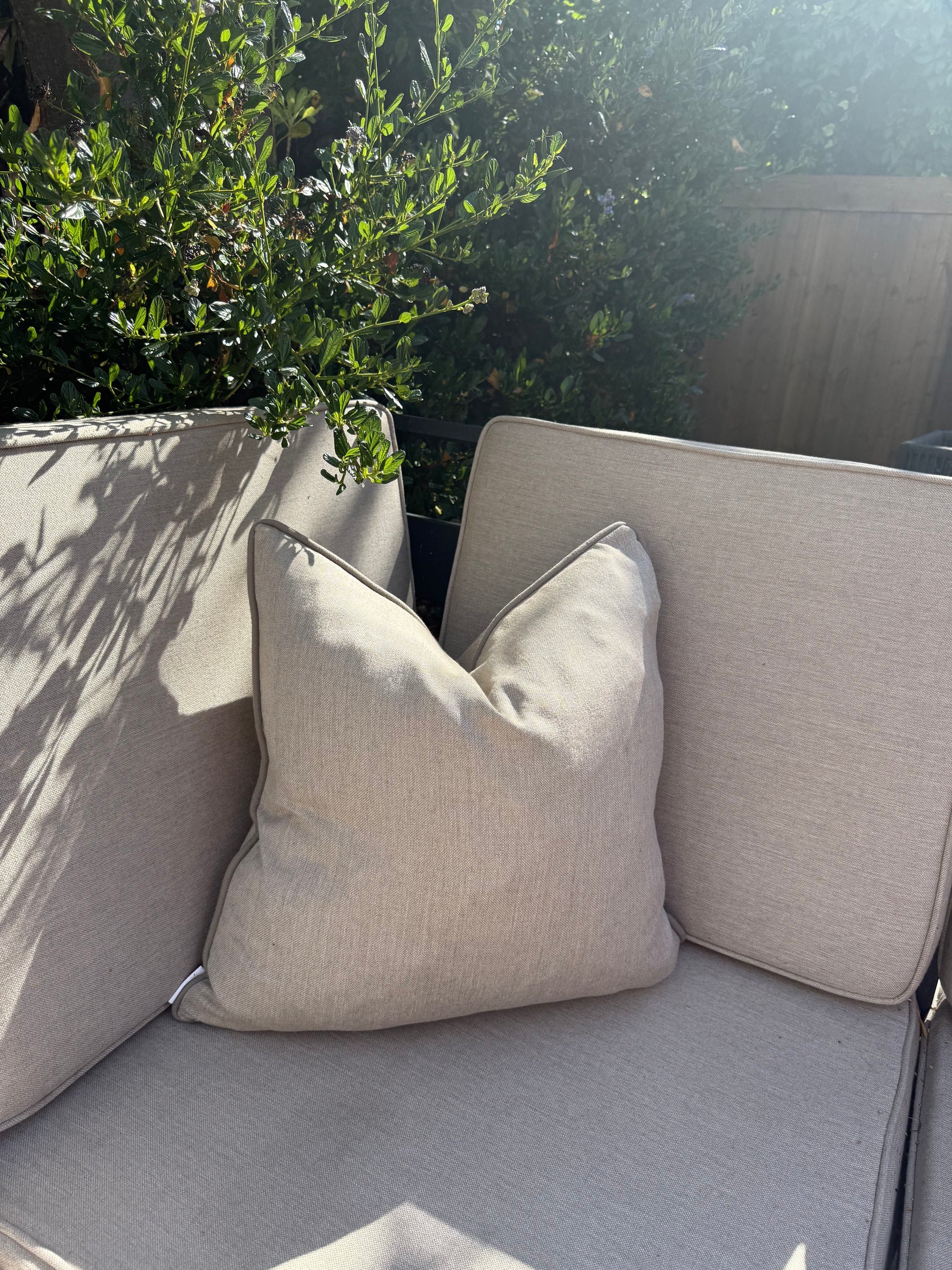 Luxury neutral outdoor cushion covers
