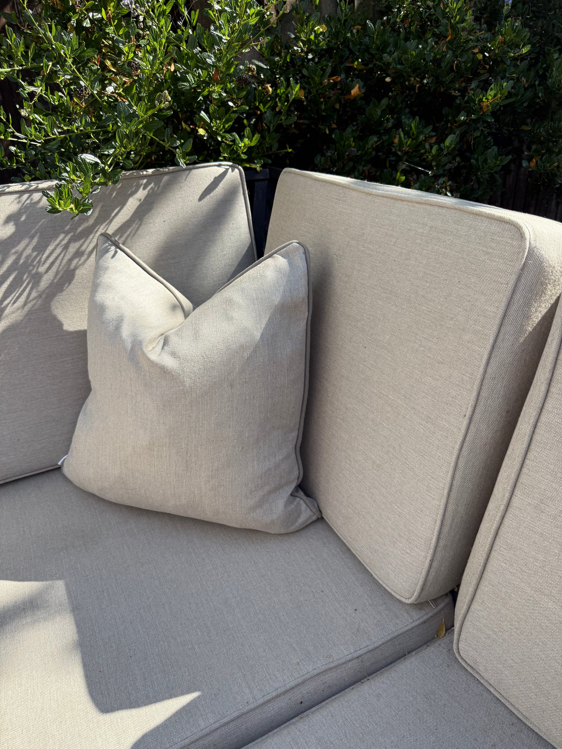 Luxury neutral outdoor cushion covers