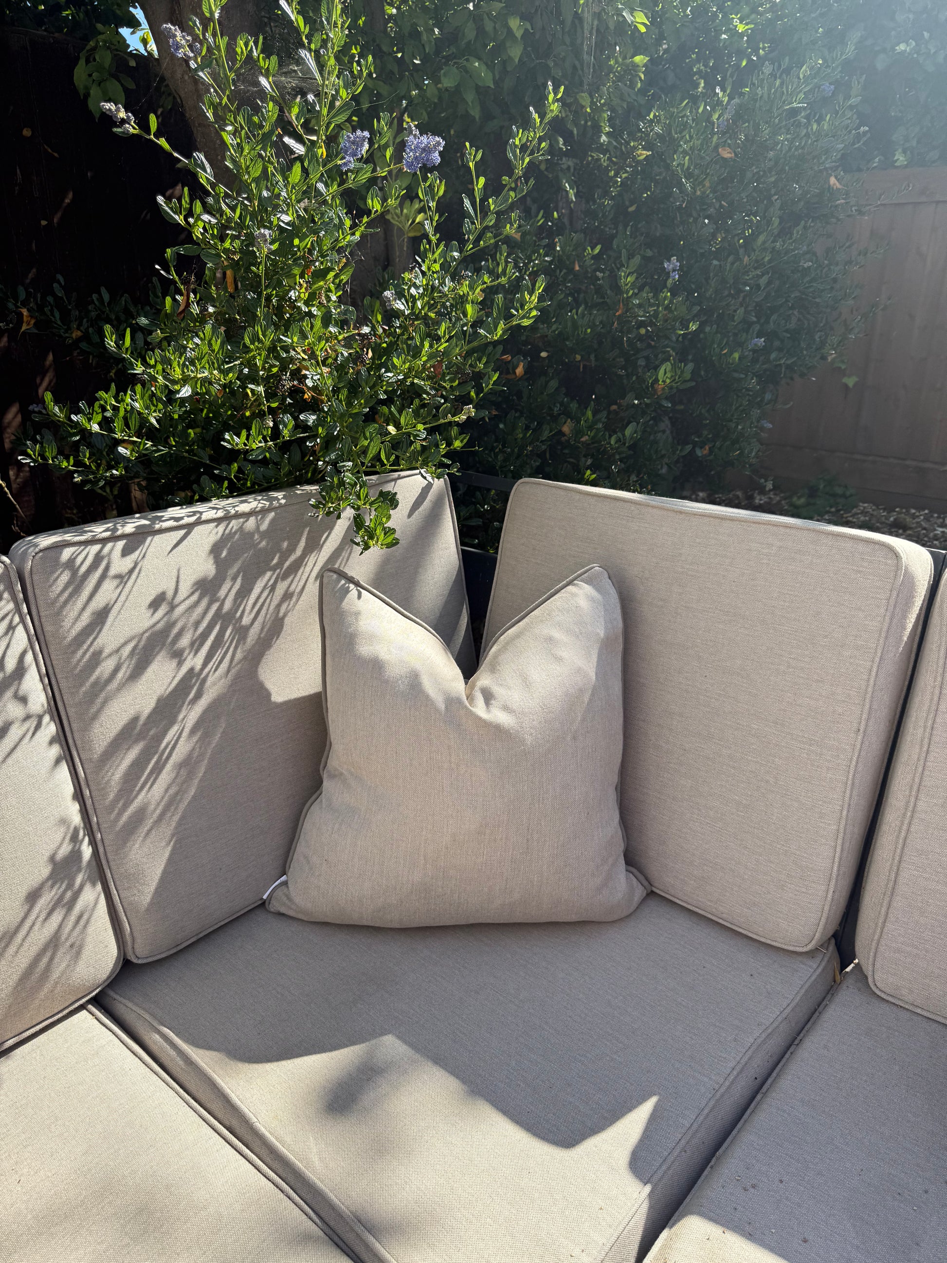 Luxury neutral outdoor cushion covers